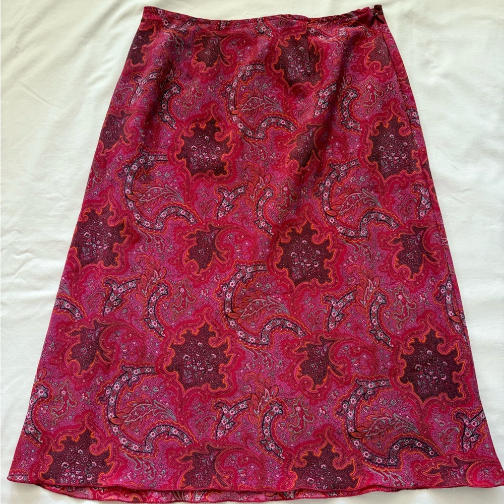 Vintage Express World Brand Paisley Midi Skirt Size 3/4